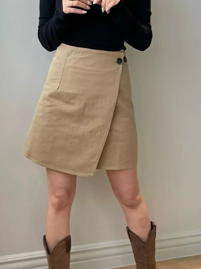 Und - Korean Women Fashion - #womensfashion - Wrap Mini Skirt