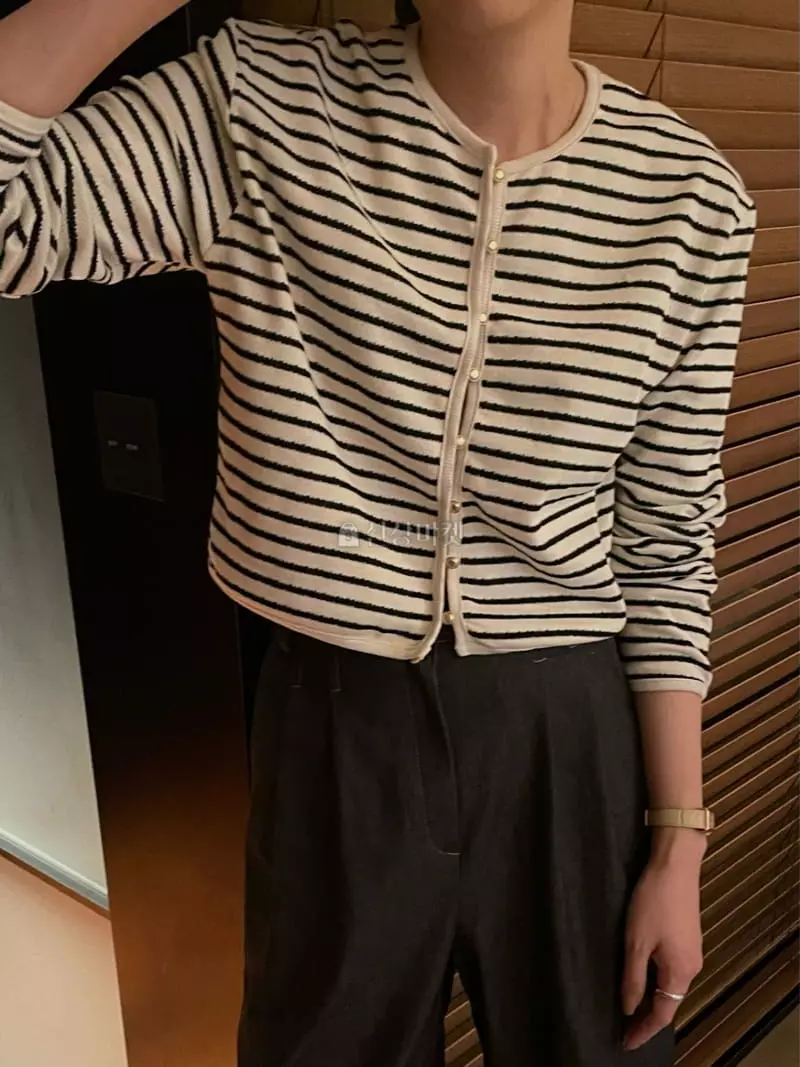 Under Row - Korean Women Fashion - #momslook - Shelly Stripes Cardigan - 7