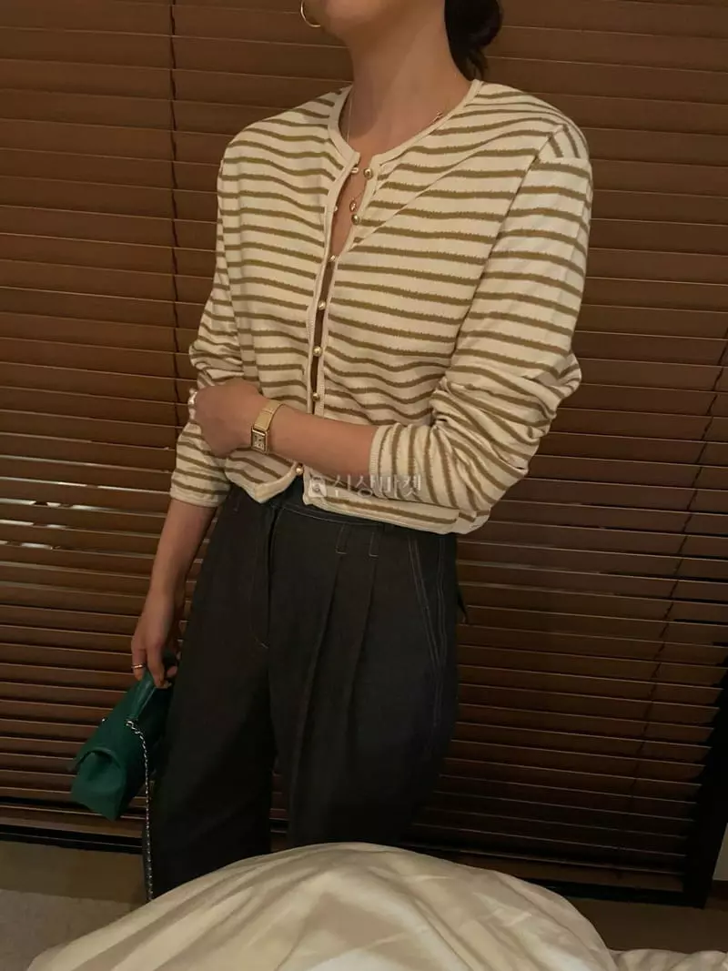 Under Row - Korean Women Fashion - #womensfashion - Shelly Stripes Cardigan - 2