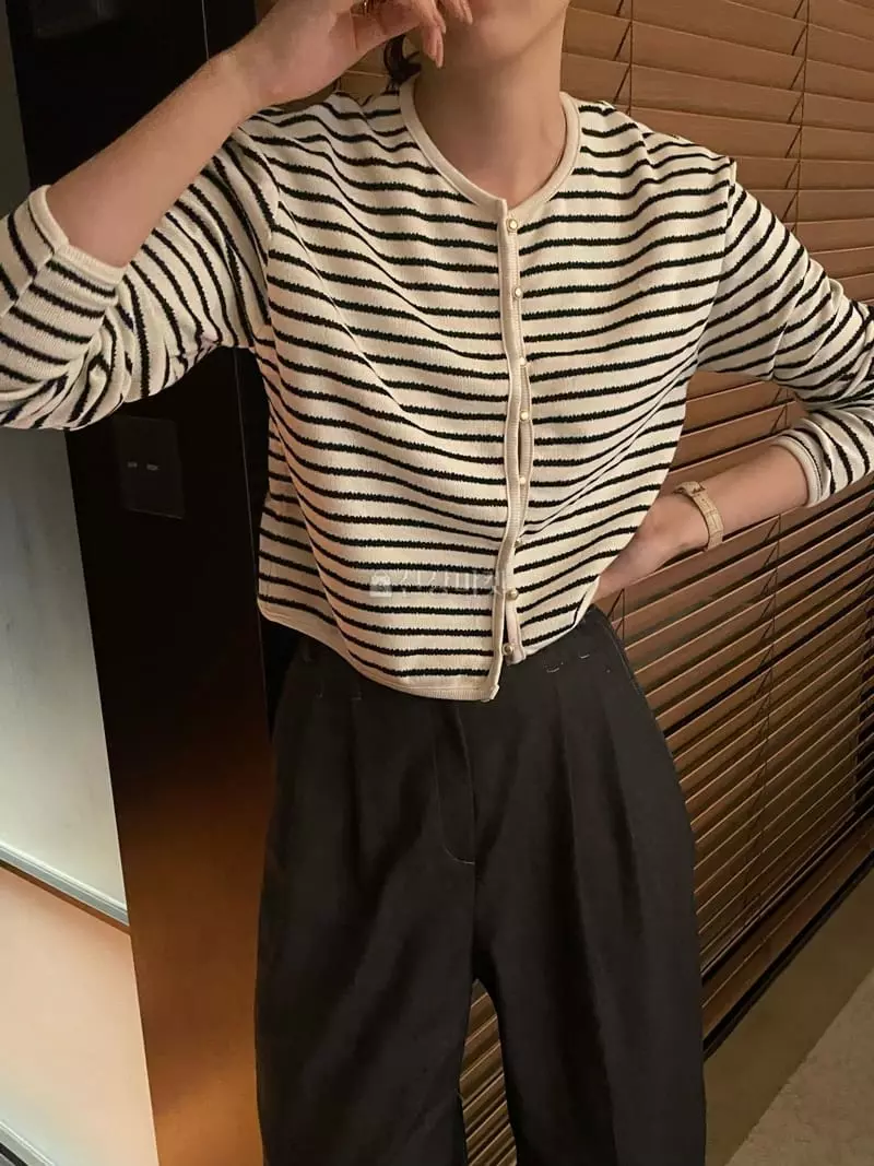 Under Row - Korean Women Fashion - #womensfashion - Shelly Stripes Cardigan - 6
