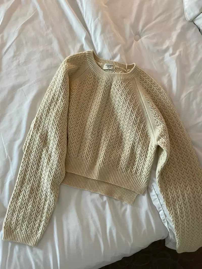 Under Row - Korean Women Fashion - #womensfashion - Berry Round Knit Tee - 6
