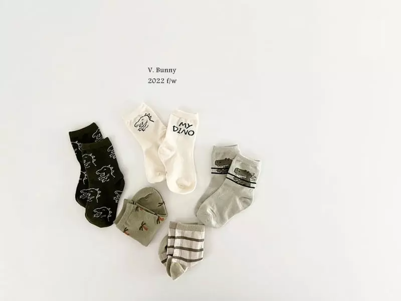 V Bunny - Korean Children Fashion - #Kfashion4kids - Dino Socks Set - 2