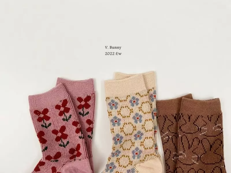 V Bunny - Korean Children Fashion - #Kfashion4kids - V Be Socks Set - 2