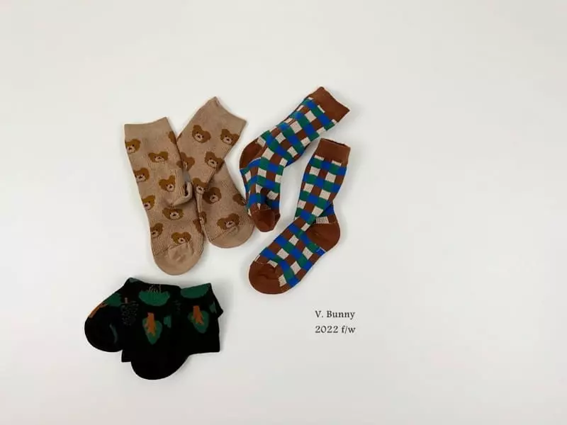 V Bunny - Korean Children Fashion - #Kfashion4kids - Tree Socks Set - 9