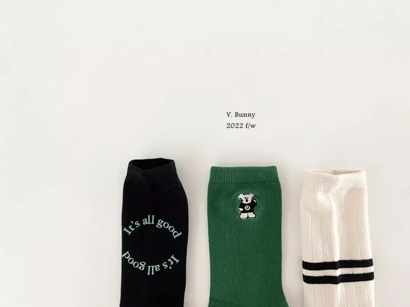 V Bunny - Korean Children Fashion - #childofig - Good Good Socks Set - 7