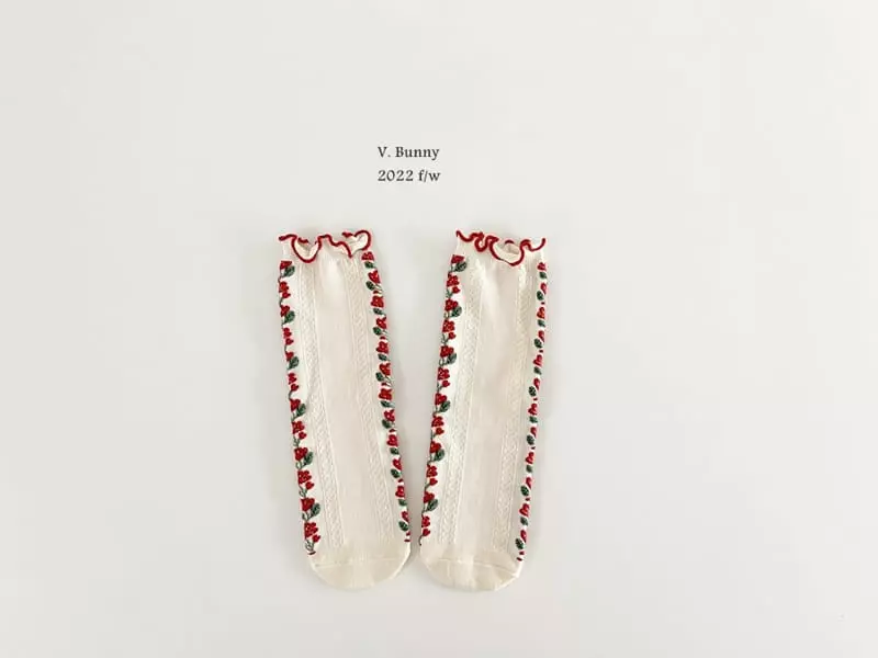 V Bunny - Korean Children Fashion - #childofig - Nung Col Socks Set - 5