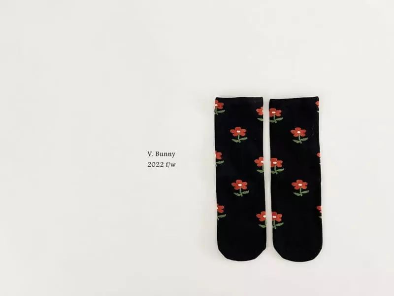 V Bunny - Korean Children Fashion - #childofig - Ribbon Flower Socks Set - 4