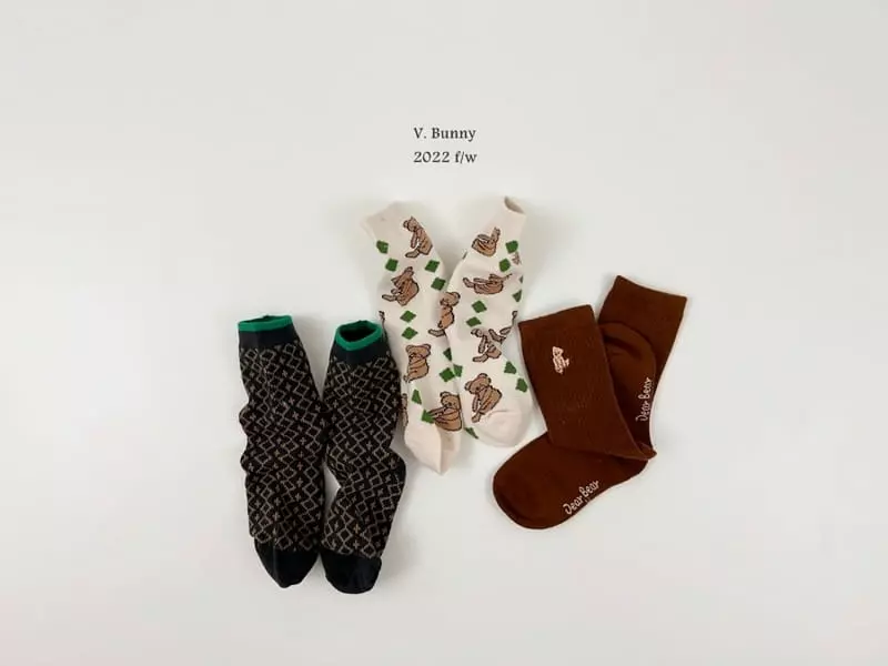 V Bunny - Korean Children Fashion - #childofig - Hug Socks Set - 6