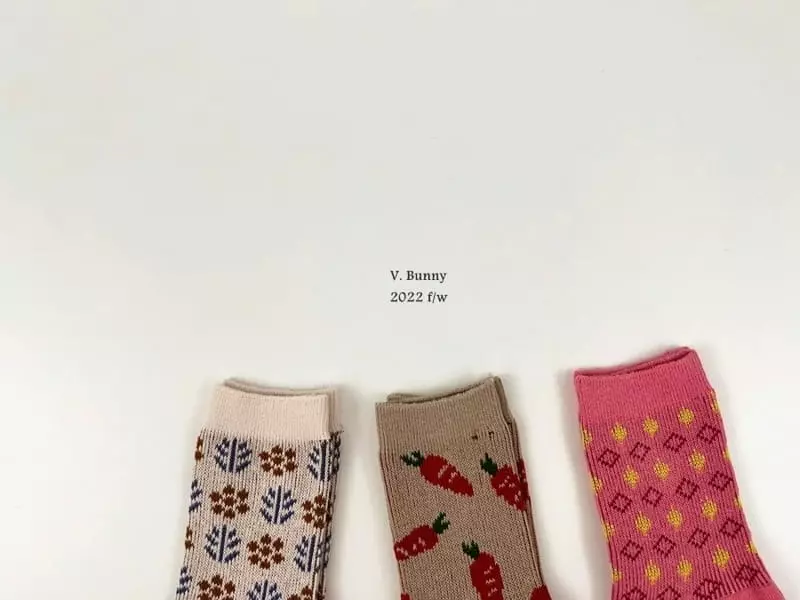 V Bunny - Korean Children Fashion - #childofig - Carrot Socks Set - 2