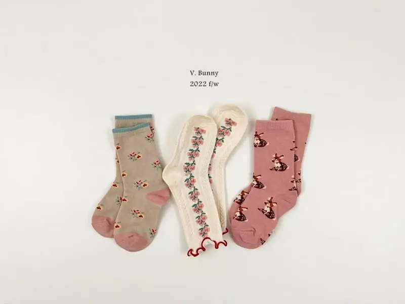 V Bunny - Korean Children Fashion - #childofig - Dear Socks Set - 11