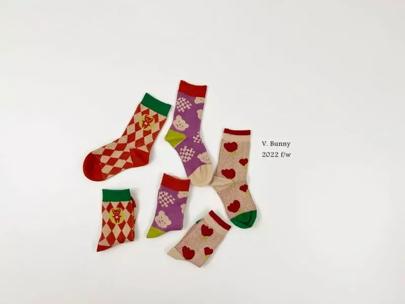 V Bunny - Korean Children Fashion - #childofig - Lepy Socks Set - 5