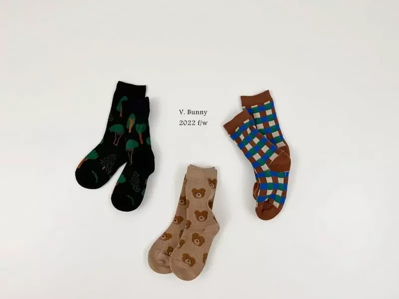 V Bunny - Korean Children Fashion - #childofig - Tree Socks Set