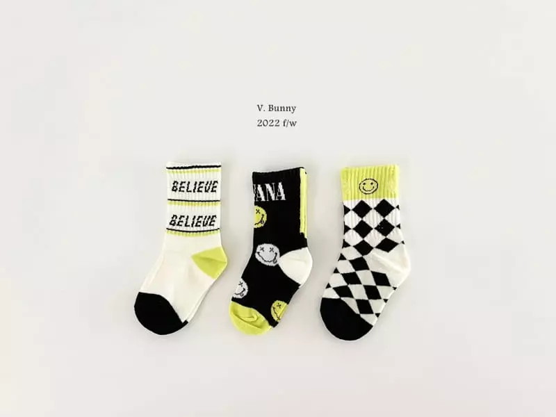 V Bunny - Korean Children Fashion - #childrensboutique - Nubana Socks Set - 6