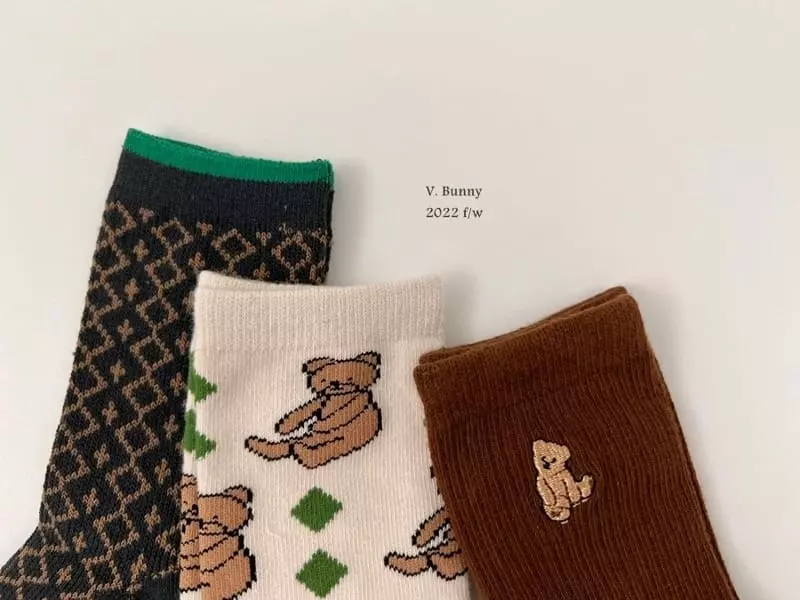 V Bunny - Korean Children Fashion - #childrensboutique - Hug Socks Set - 7
