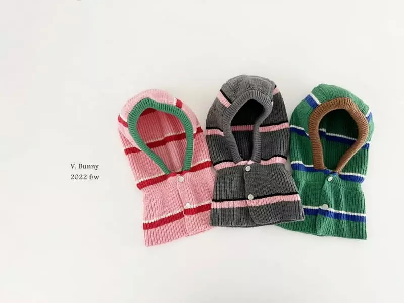 V Bunny - Korean Children Fashion - #designkidswear - Stripes Baraclava Mom - 5