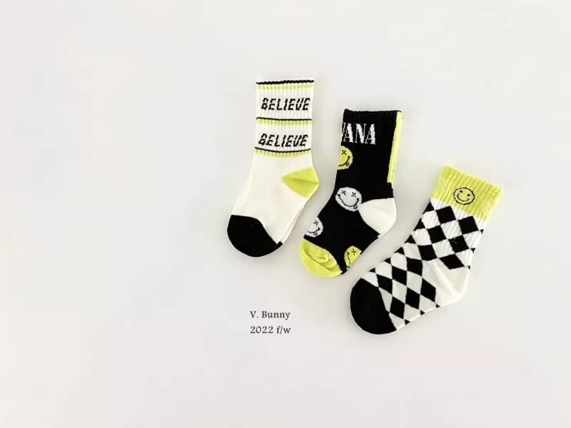 V Bunny - Korean Children Fashion - #designkidswear - Nubana Socks Set - 7