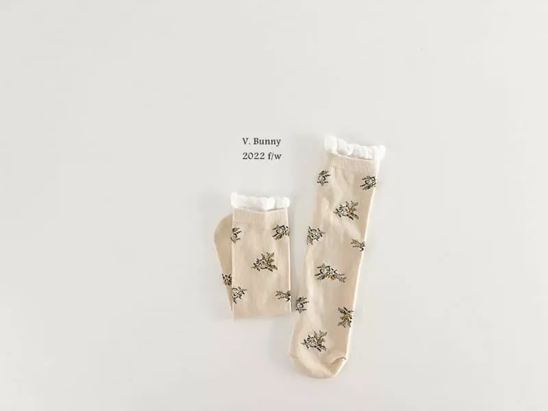 V Bunny - Korean Children Fashion - #designkidswear - Lace Flower Socks Set - 5