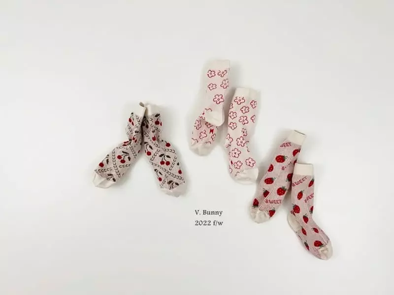 V Bunny - Korean Children Fashion - #designkidswear - Fruit Socks Set - 9