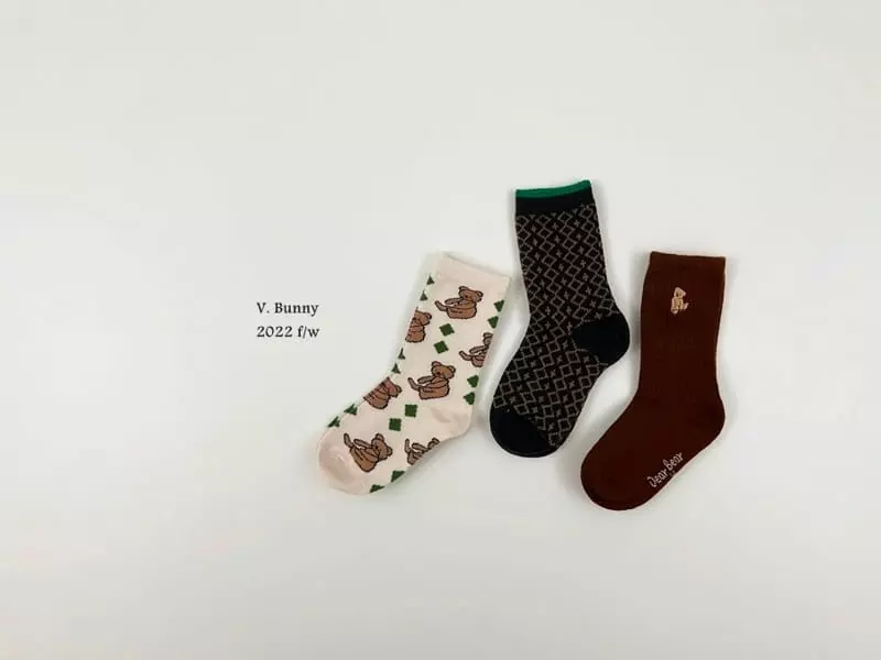 V Bunny - Korean Children Fashion - #designkidswear - Hug Socks Set - 8