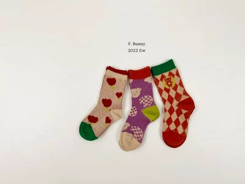 V Bunny - Korean Children Fashion - #designkidswear - Lepy Socks Set - 7