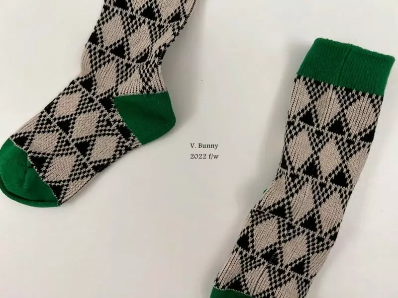 V Bunny - Korean Children Fashion - #designkidswear - Diamond Socks Set - 6
