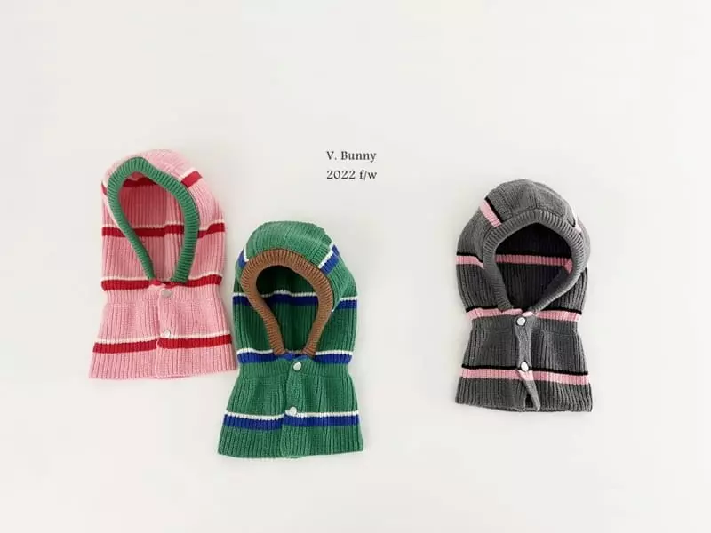 V Bunny - Korean Children Fashion - #discoveringself - Stripes Baraclava Mom - 6