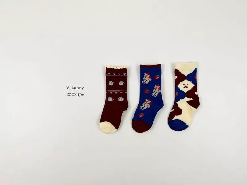 V Bunny - Korean Children Fashion - #discoveringself - Heart B Socks Set - 8