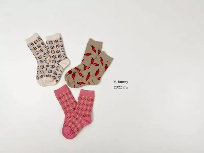 V Bunny - Korean Children Fashion - #discoveringself - Carrot Socks Set - 6