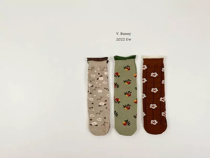 V Bunny - Korean Children Fashion - #discoveringself - Cherry Socks Set - 2