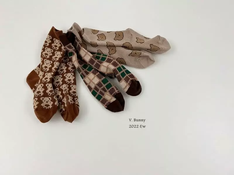 V Bunny - Korean Children Fashion - #discoveringself - Bears Socks Set - 11