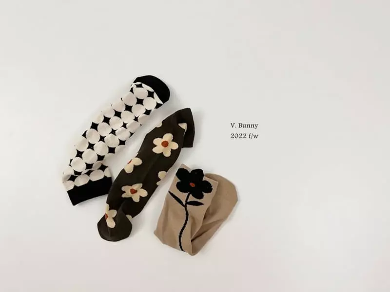 V Bunny - Korean Children Fashion - #discoveringself - Bam Flower Socks Set - 10