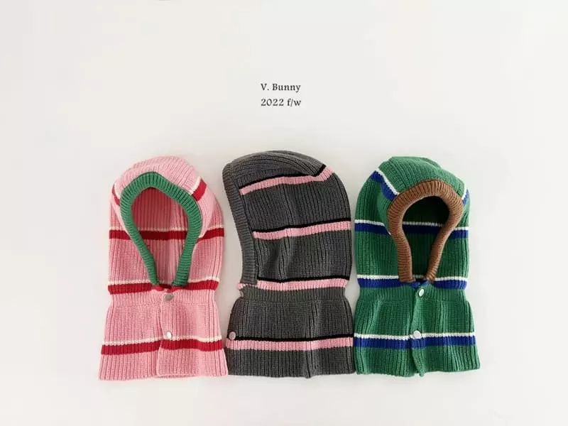 V Bunny - Korean Children Fashion - #fashionkids - Stripes Baraclava Mom - 7