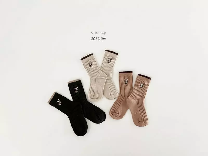 V Bunny - Korean Children Fashion - #fashionkids - Toto Socks Set - 5