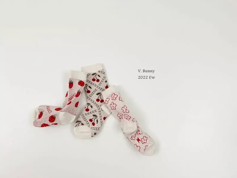 V Bunny - Korean Children Fashion - #fashionkids - Fruit Socks Set - 11