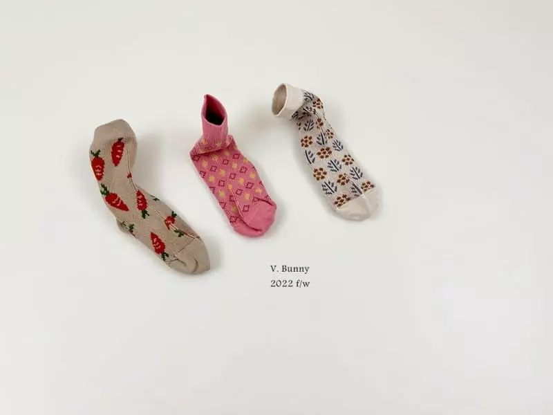 V Bunny - Korean Children Fashion - #fashionkids - Carrot Socks Set - 7