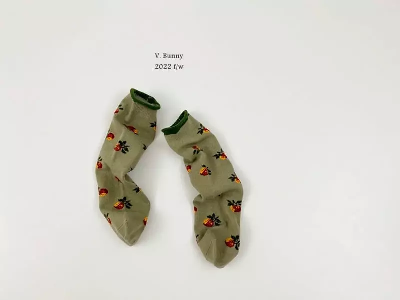 V Bunny - Korean Children Fashion - #fashionkids - Cherry Socks Set - 3