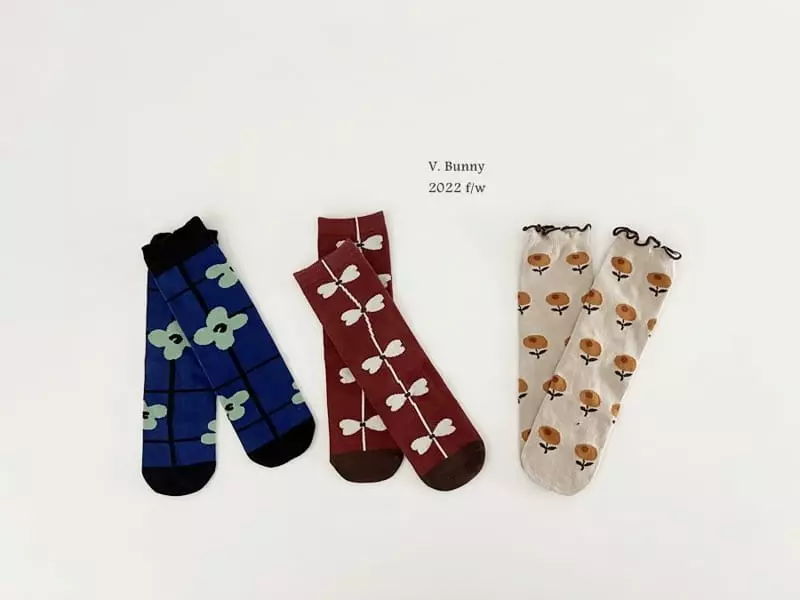 V Bunny - Korean Children Fashion - #kidsshorts - Dangam Socks Set - 7