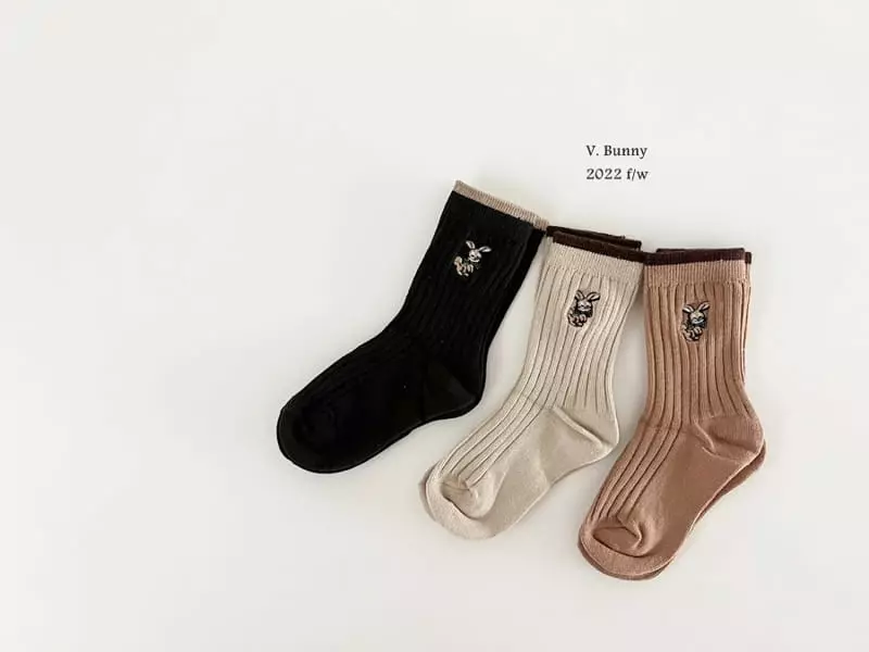 V Bunny - Korean Children Fashion - #kidsshorts - Toto Socks Set - 6