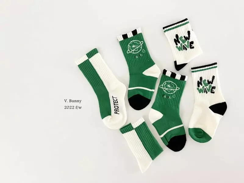 V Bunny - Korean Children Fashion - #kidsshorts - Us Socks Set - 5