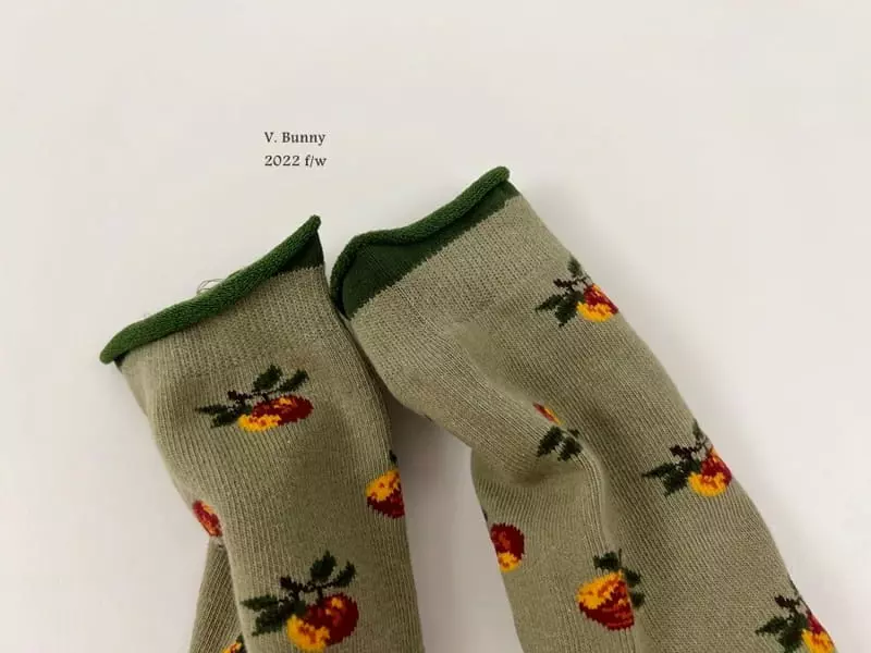 V Bunny - Korean Children Fashion - #fashionkids - Cherry Socks Set - 4