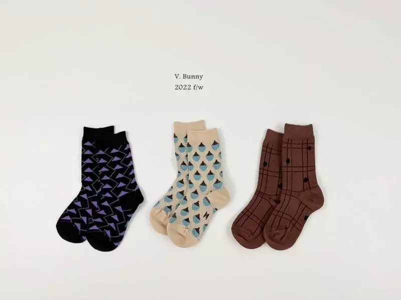 V Bunny - Korean Children Fashion - #kidsshorts - Triangle Socks Set