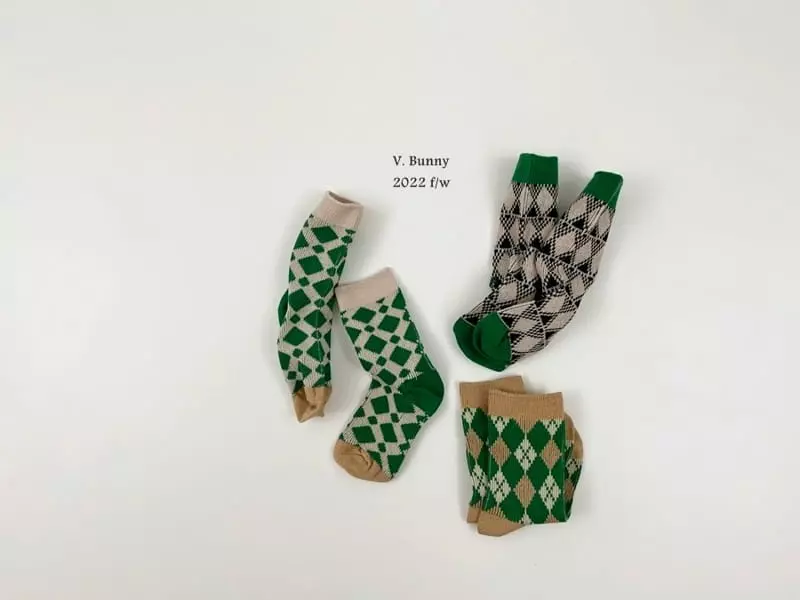 V Bunny - Korean Children Fashion - #kidsshorts - Diamond Socks Set - 9