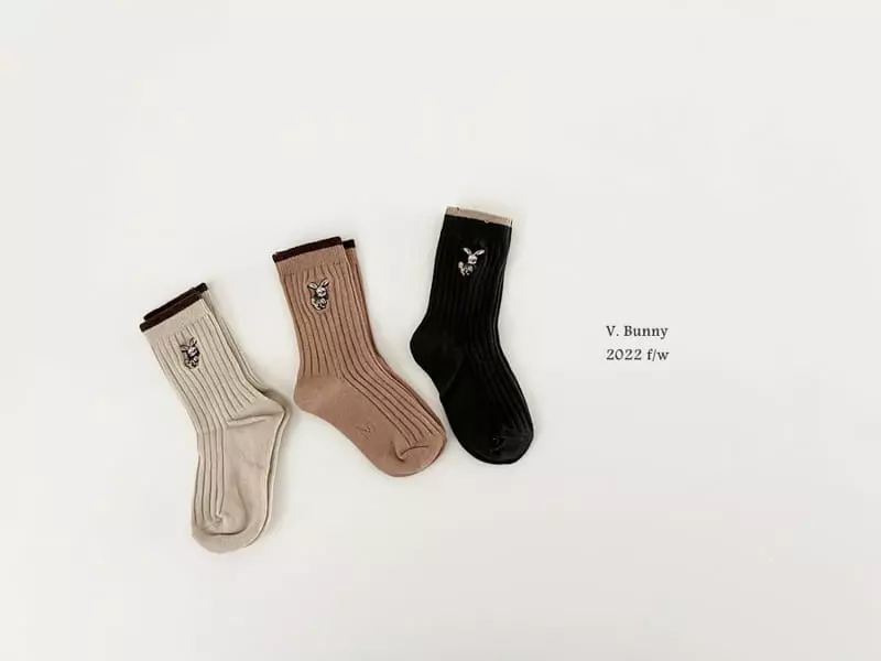 V Bunny - Korean Children Fashion - #kidsstore - Toto Socks Set - 7