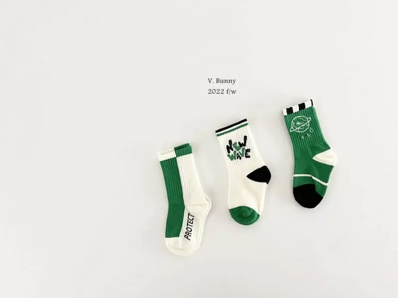 V Bunny - Korean Children Fashion - #kidsstore - Us Socks Set - 6