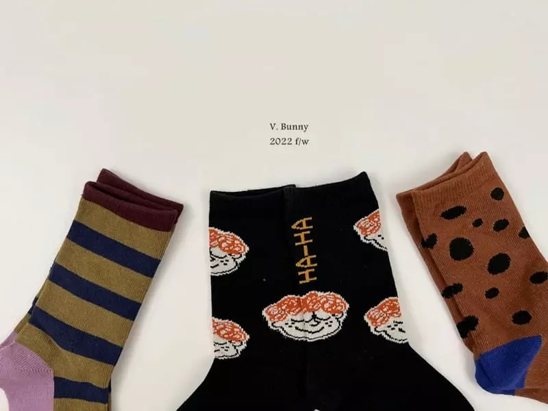 V Bunny - Korean Children Fashion - #kidsstore - Freckle Socks Set - 7