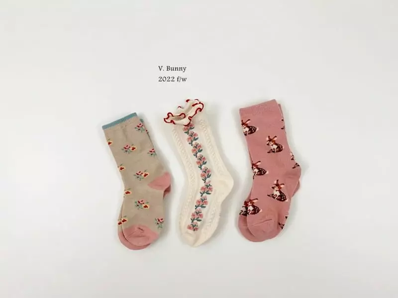 V Bunny - Korean Children Fashion - #kidsstore - Dear Socks Set