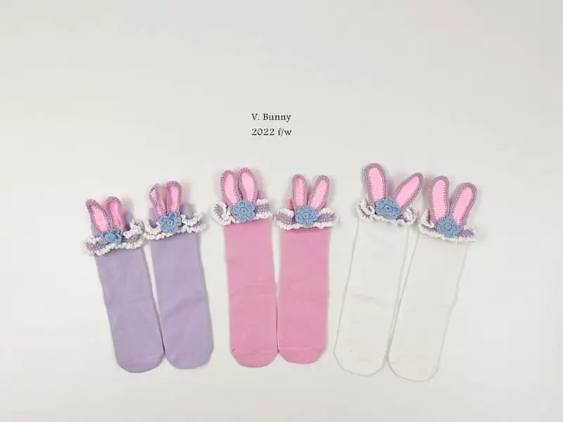 V Bunny - Korean Children Fashion - #kidsstore - Knit Rabbit Knee Socks - 9