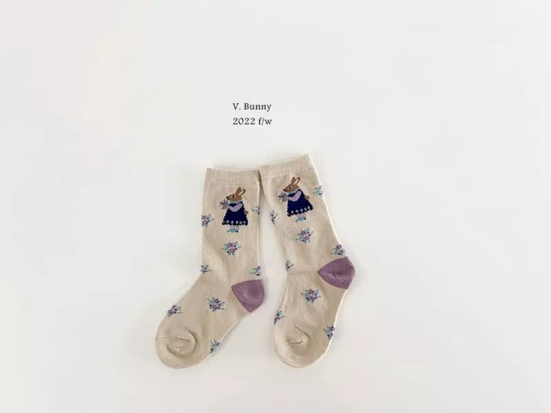 V Bunny - Korean Children Fashion - #kidzfashiontrend - Square Rabit Socks Set - 2