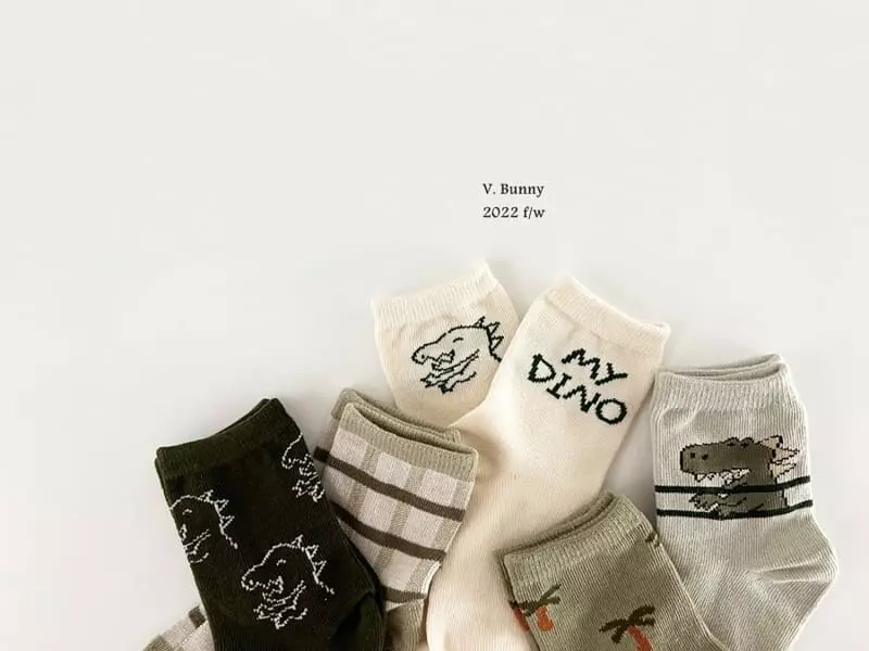 V Bunny - Korean Children Fashion - #kidzfashiontrend - Dino Socks Set