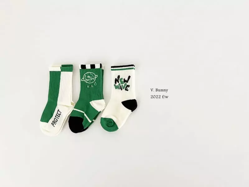 V Bunny - Korean Children Fashion - #kidzfashiontrend - Us Socks Set - 7